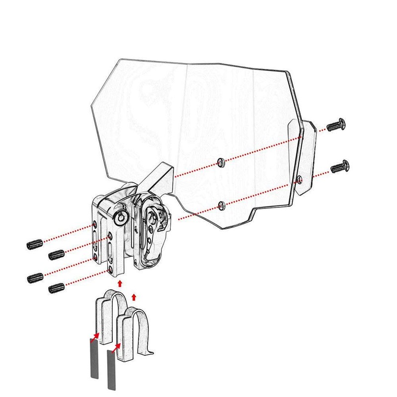 AQIMY Motorcycle Universal Wind Deflector Windshield Windscreen Adjustable