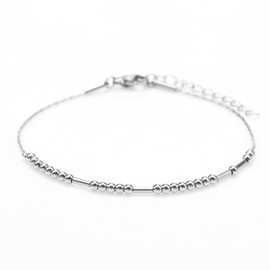 JoycuFF Morse Code Ankle Bracelets for Women Funny Unique Valentine's Birthday Love Gifts for Her Wife Daughter Mom Lover Girlfriend Fiancee Friends Trendy Silver Anklet Jewelry Family