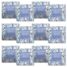 Greenwich Bay Mini Botanical Soap Bars – 12 Pack 1.9 oz Each – Individually Wrapped Guest Soaps for Airbnb, Spa, Travel, Bath – Travel Size Bar Soap Set, Lavender Birch