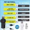 Light Socket to Plug Adapter,E26/E27 3 Prong Light Bulb Outlet