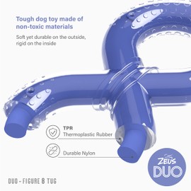 ZEUS Duo Figure-8 Tug Strong Dog Chew Toy for Active Chewers, Long Lasting Bacon Scent