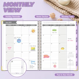 Academic Planner 2025-2026 (8.5" x 11") - Weekly & Monthly Planner (Jul. 2025 - Jun. 2026), Column View Calendar Organizers, Hardcover Agenda Book with Tabs for Office & School, Purple