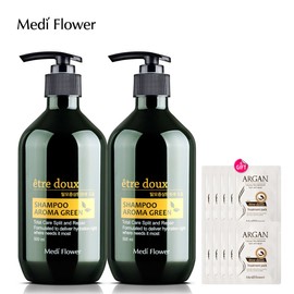 Mediflower Attus Aroma Green Hair Loss Shampoo 500mlx2 + 10 Argan Pouches / 메디플라워 에트투스 아로마 그린 탈모 샴푸 500mlx2개+아르간 파우치 10매