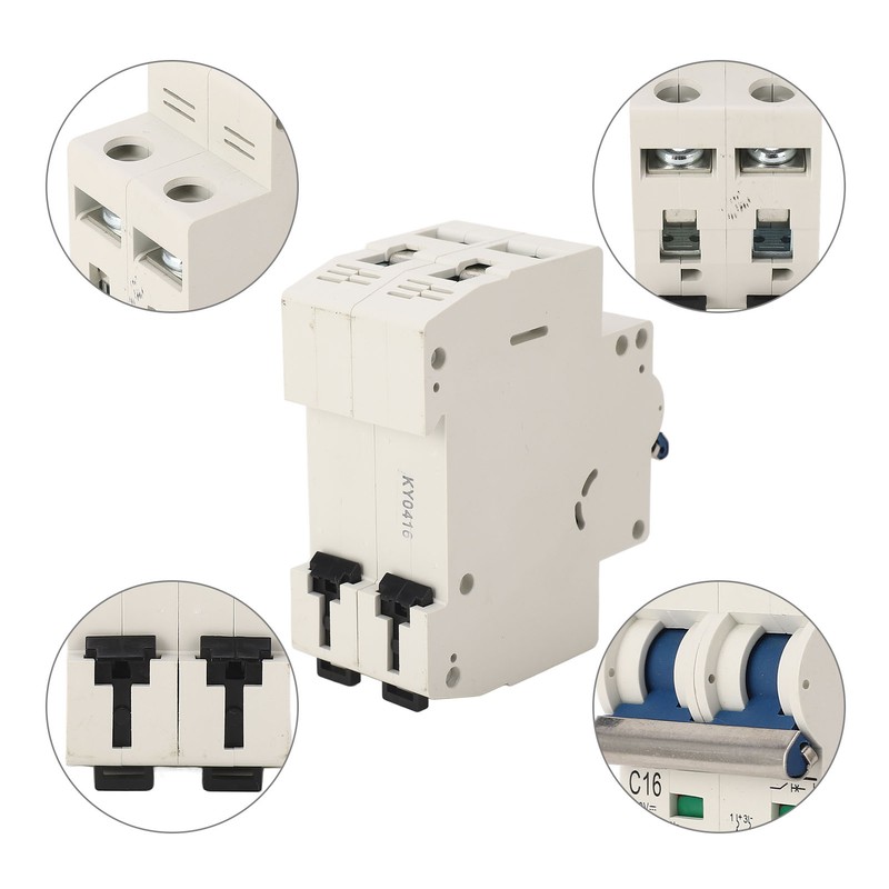 DC Circuit Breaker 2P 16A Overload Protection DIN Rail Mount