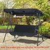 Swing Canopy Waterproof Cover Outdoor 3 Seat Chair Top Cover(Black)