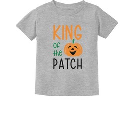Tstars King of The Patch Cute Little Pumpkin Boys Toddler Kids T-Shirt 3T Gray