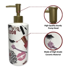 Paris Fashion 4 Piece Bathroom Accessories Set - Soap Dispenser, Tumbler, Toothbrush Holder, Soap Dish - Luxury Decor - Stylish, Complete Countertop Remodel and Bath Finds- Ceramic Modern Design