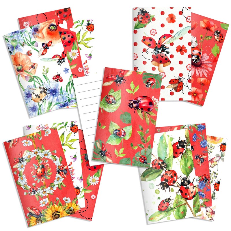 24 Pcs Ladybug Mini Notebooks - Lady Bug Portable Pocket