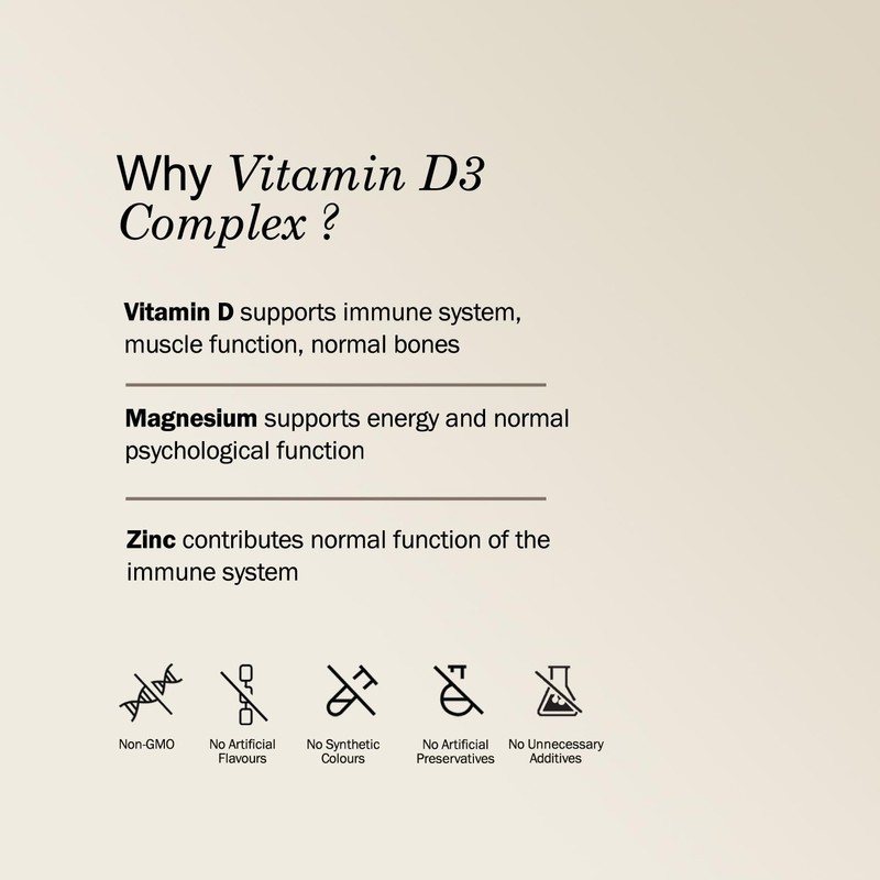 VITAVERUS Vitamin D3 4000 IU Supplement, with K2, Zinc &