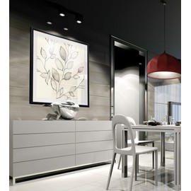 Renditions Gallery Whispering Leaves II Abstract Artwork Black White Floral Canvas Prints Art Framed Giclee Home Wall Decor Painting (PF027-18305-1616BF)