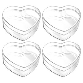 Clear Heart Candies Boxes Transparent Treat Boxes for Wedding Party Favors Candy Packing Boxes for Small Gifts Baby Shower Birthday 4 pcs