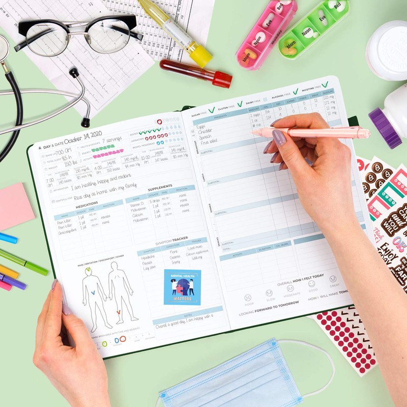 Clever Fox Medical Planner Daily – Health Diary Notebook, Wellness