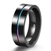 TIGRADE 5mm 7mm Rainbow Titanium Ring Colorful Thin Groove Wedding