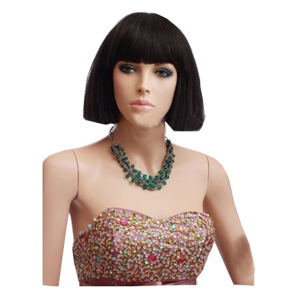 KOLIGHT New Style Black BOB Fluffy with a Bangs Women Girls Hair Replacement Wig Synthetic Hot