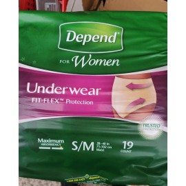 Depend Lot of 2 NEW Depends Fit Flex Underwear for Women Size S/M 19 Count