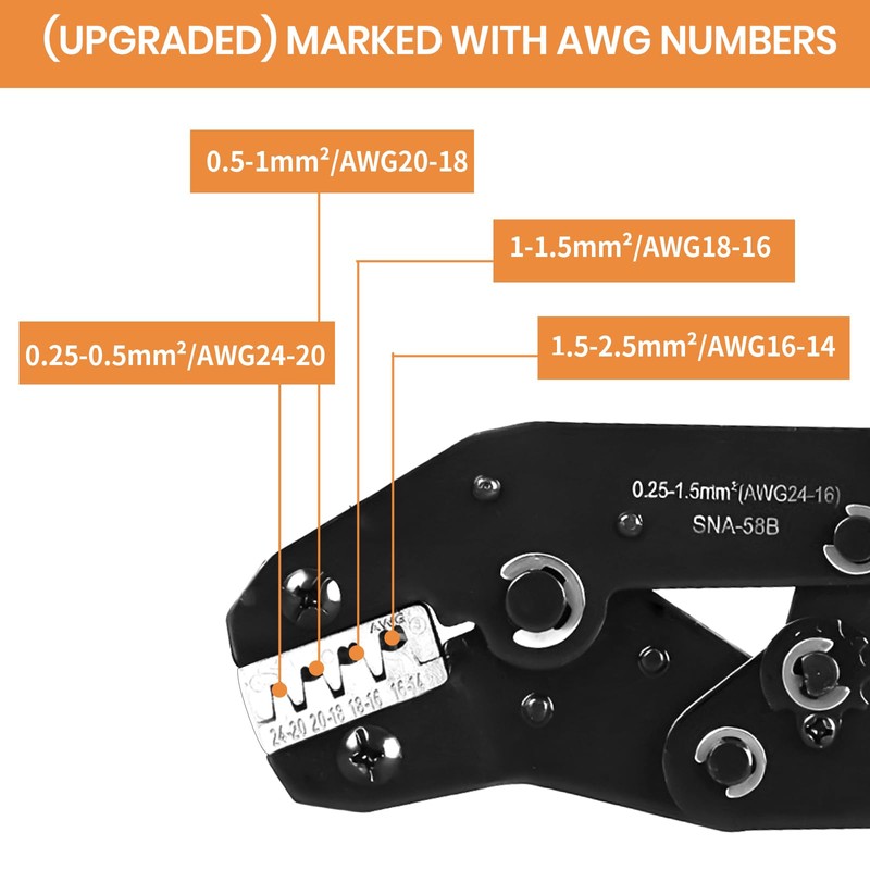 Wire Crimping Tool with Ratchet, Amliber Ratchet Wire Crimper Tool