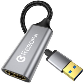 Reborn USB to HDMI Adapter, 1080P@60Hz USB 3.0 Male to HDMI Female Multi-Display Cable Converter Suitable for MacOS Windows 7/8/10/11