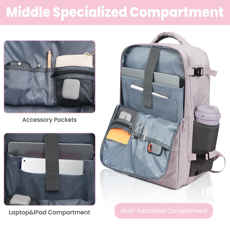prezon 35L Travel Backpack | 180° All-Open Design | Multi-Pockets