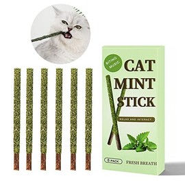HYH 6 Palitos de Hierba Gatera, Juguete Gato Interactivo, Adecuados para Que los Gatos Alivian el Aburrimiento y se Limpian los Dientes