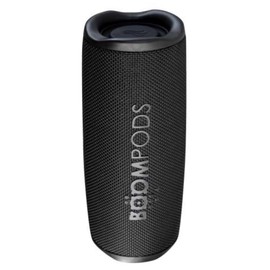 Boompods Beachboom 12 Waterproof Bluetooth Speaker - Outdoor Speaker Made of Ocean Plastic, Robust Bluetooth Box with 12 W & IPX7 Water Protection, 40 Hours, Music Boxes for Beach & Travel, Black