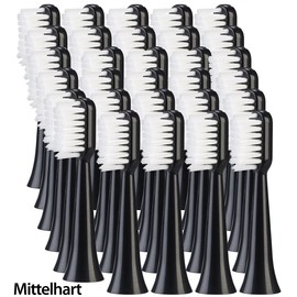 newgen medicals Zubehör zu Zahnbürsten: 30er-Set Aufsteckbürsten für Akku-Schallzahnbürste SZB-300, mittelhart (Reisezahnbürste, Elektrische Zahnbürste)