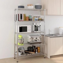 Unbranded NEW 5-Layer Shelf Storage Organizer Chrome Plated Iron 180*90*35cm Home Kitchen