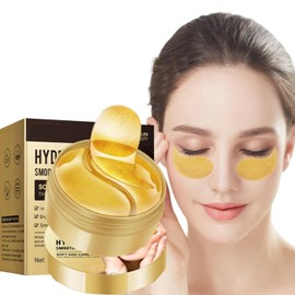 Parches Antiojeras-24k Gold Eye Mask Pads - 60 Piezas, Máscaras Antiojeras de Colágeno y Ácido Hialurónico, Antienvejecimiento, Eliminan Ojeras, Bolsas y Arrugas de los Ojos (24k)