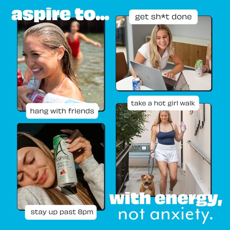 ASPIRE® Fruit Punch, Healthy Energy Drink 80mg Natural Caffeine, Zero