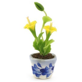 MyTinyWorld Dolls House Miniature Yellow Hibiscus