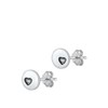 Sterling Silver Cute Oxidized Mini Heart Stud High Polished Earrings