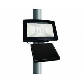 Maxsa 40330 80LM 12 LED Solar-Powered Dusk to Dawn Outdoor Flood Light, 10 Hour Weatherproof and Dark Sky Compatible Cool White Security Light, Black