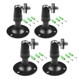 Coolotic 4pcs Security Camera Wall Mount Security Camera Stand Universal Camera Mount CCTV Camera Bracket Ceiling Wall Mount Fixed Stand Adjustable Home Surveillance System (Black)