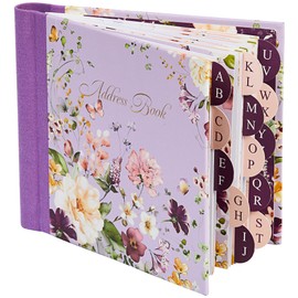 Design By Violet Fleur Flower Address Book Telephone Book Journal Organiser 520 Spaces Hard Back Cover Contemporary Design Gift Present 15cm x 17cm