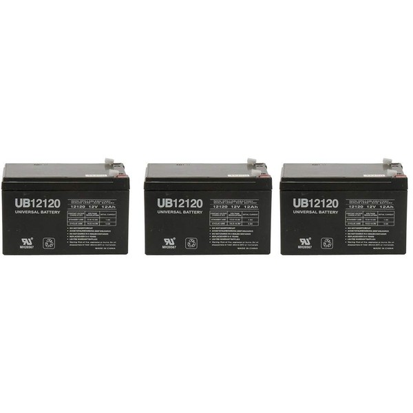 UPG WKA12-12F2 Genuine 12 Volt 12ah Battery - 3 Pack