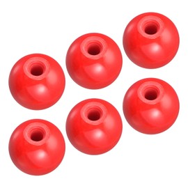 METALLIXITY Set of 6 Threaded Ball Knobs (30mm/1.18") with M8 Female Thread Plastic Round Operated Ball Handle - Mechanical Handle Tool Replacement Red