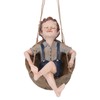 Hanging Boy Statue Hand Painted Rainproof Windproof Resin Outdoor Hanging