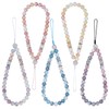 BEEFLYING 5 Pcs Crystal Beaded Cell Phone Lanyard Charm Straps