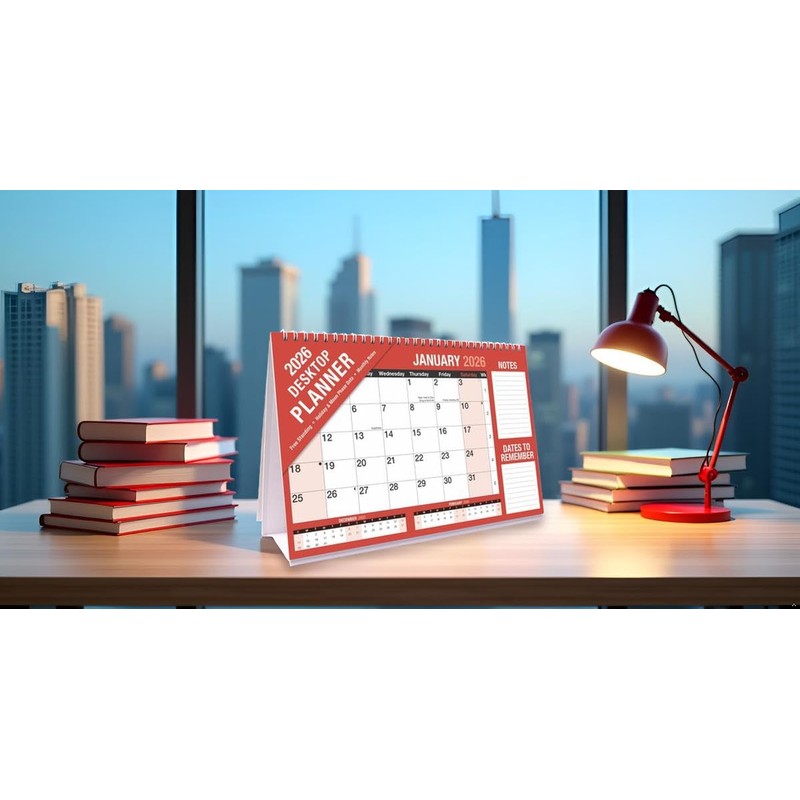 2026 LARGE STAND UP DESK TOP MONTH TO VIEW PLANNER