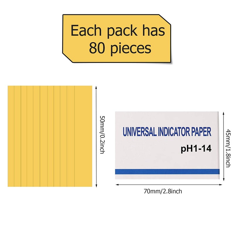 1 Pack pH Test Strips, 80 Strips pH.1-14 Universal pH