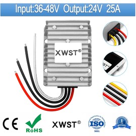 XWST DC DC 36V 48V to 24V Voltage Regulator 25A 600W Inverter 30-60V to 24V Step-Down Transformer Adapter for LED Car
