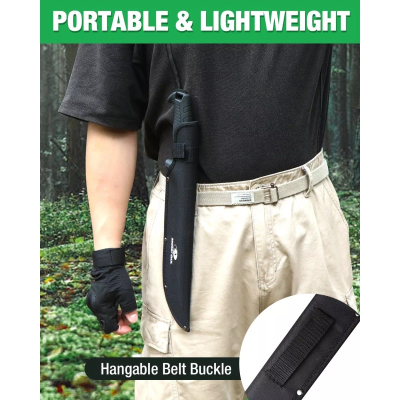 Mossy Oak Machete with Saw, 16" Sharp Machete w/ Sheath