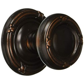 Ribbon and Reed Door Set with Round Brass Knobs Double Dummy in Oil Rubbed Bronze. Old Door Knobs.