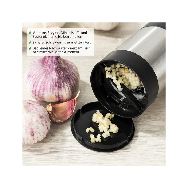 Genius Knoblauchschneider G7 ES, Edelstahl, Silber, 27 x 18 x