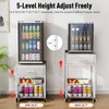 Housolution Mobile Mini Fridge Stand with Storage, Height-Adjustable Mini Beverage