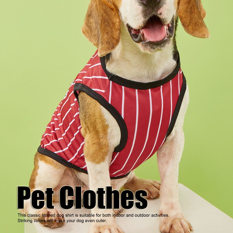 Pet Vertical Stripes Vest Vertical Stripes Classic Loose Prevent Sunburn