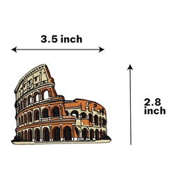 3.5" Embroidered Colosseum Iron On Patch | Decorative Italy Travel European Traveler Applique Iron On/Sew On Patches for Clothing, Hats, Backpacks, Clothes, Jacket