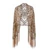 Metme Women's 1920s Scarf Wraps Sequin Deco Fringed Wedding Cape