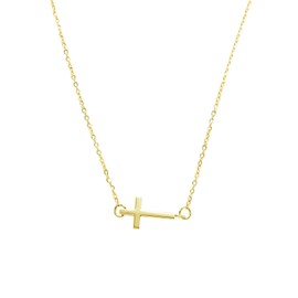 Symretie Cross Chain, Gold Necklace with Cross Pendant, Y Chain Fashion Jewellery, Stainless Steel