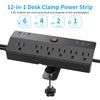 Desk Clamp Power Strip with 40W Fast Charging Station, JXGUCAT