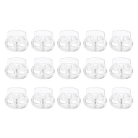 sourcing map 15pcs Plastic Cord Locks Double Hole Spring Toggle Stopper Fasteners Elastic Cord Adjuster Slider for Drawstrings Paracord Shoelaces Clothing Luggage Backpack Camping, Clear